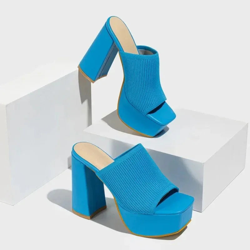 SORAYA | Sandalias De Punto Estilo Retro