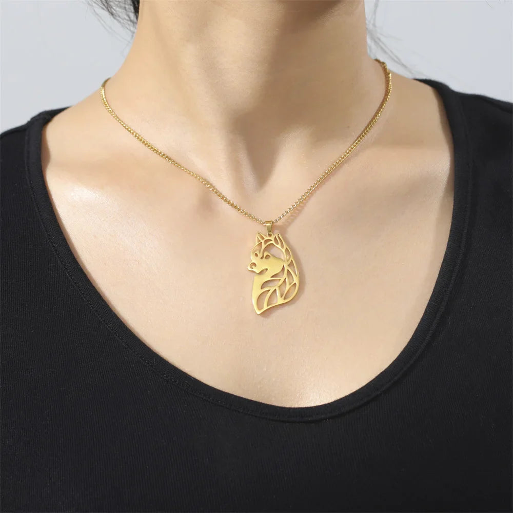 Collar Con Colgante De Husky