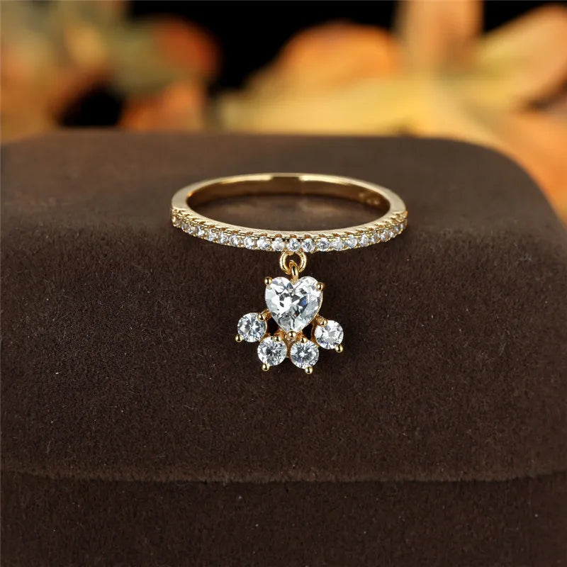 Anillo Con Dije De Pata De Perro