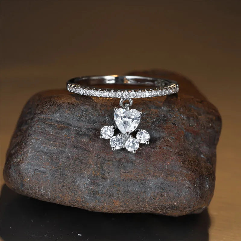 Anillo Con Dije De Pata De Perro