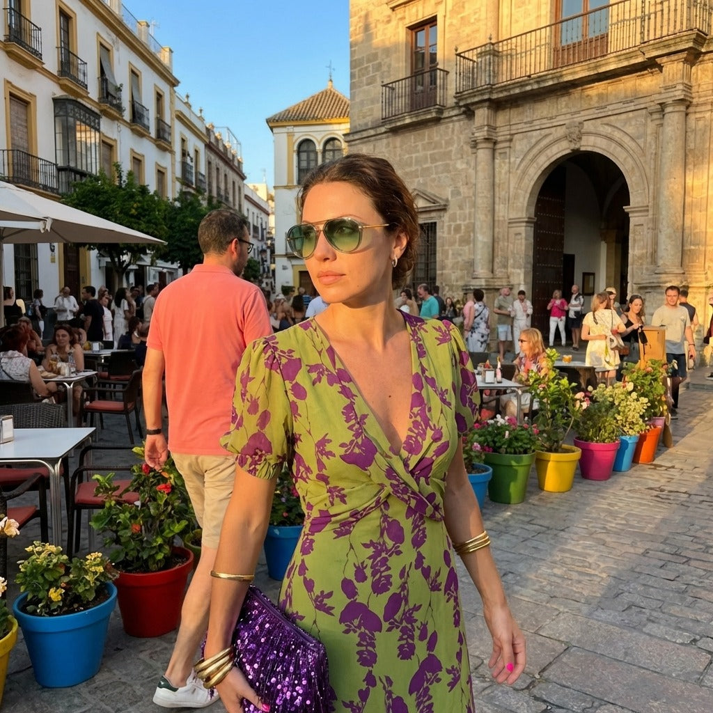 Set de Primavera | Vestido + Gafas de Sol + Pendientes