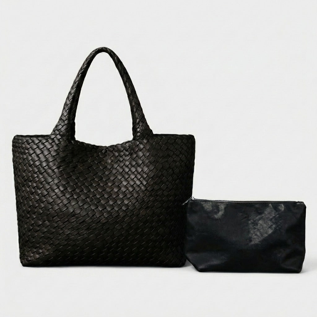 Mia Boutique™ | bolso tote trenzado hecho a mano + monedero a juego