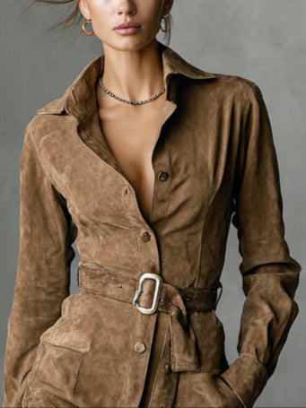 ALBA | Vestido Midi Con Cuello Con Solapa