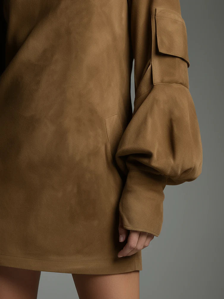 BELI | Mini Vestido Holgado Con Cuello Alto