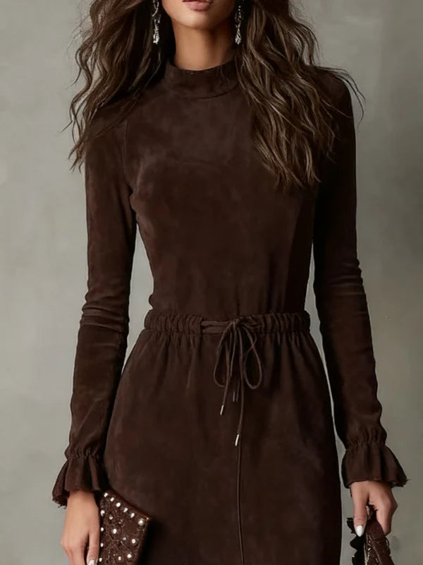 LAURA | Vestido Midi De Ante