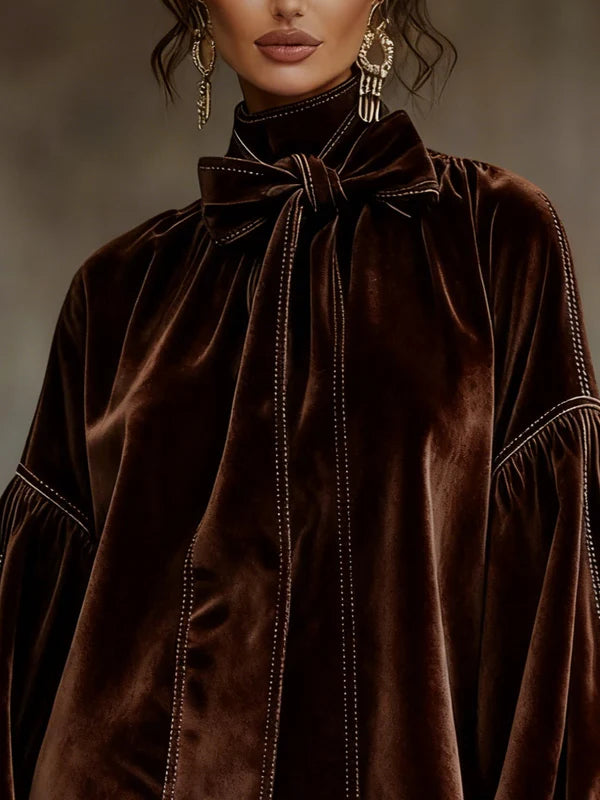 VALENTINA | Mini Vestido De Terciopelo Con Lazo