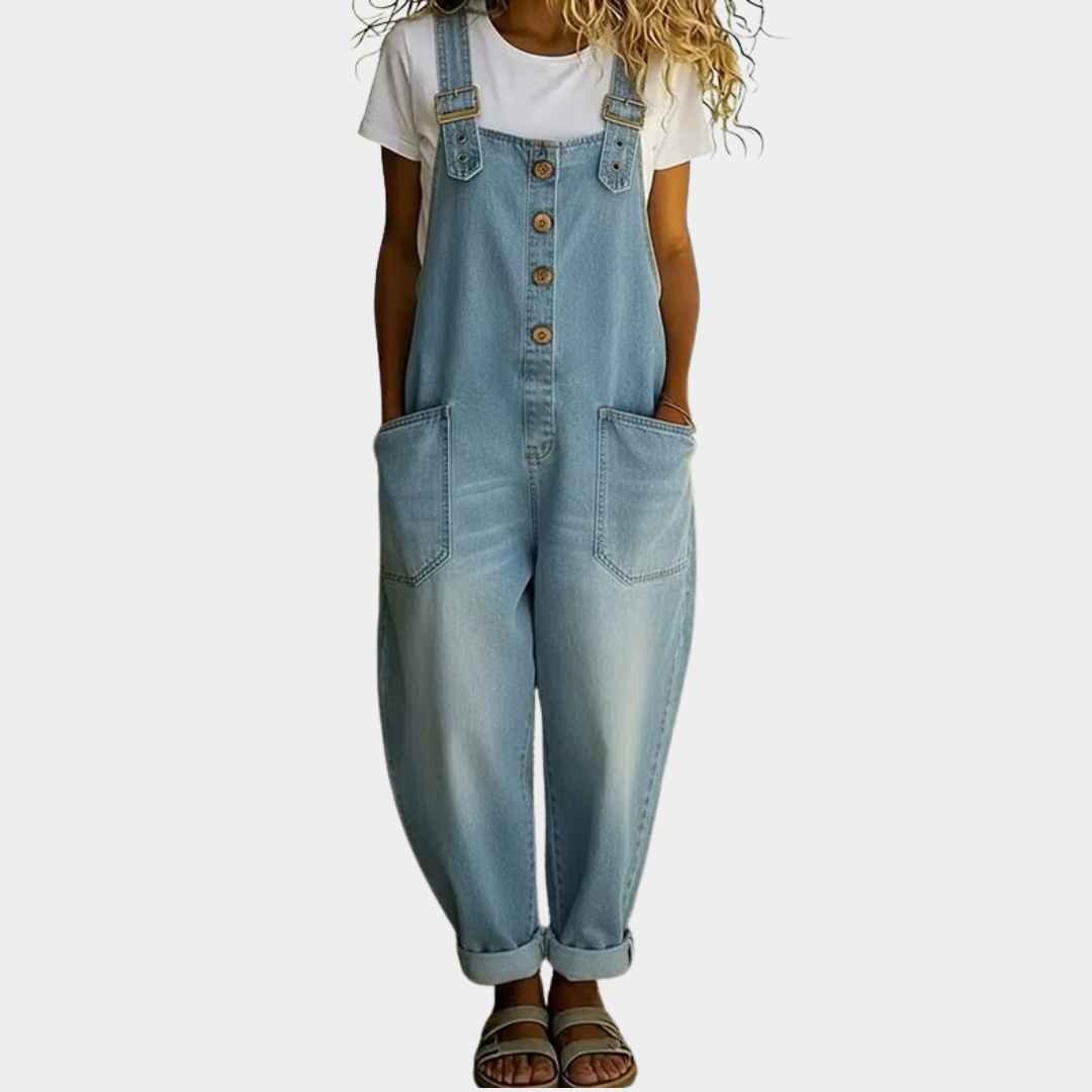Saylor | Overoles de mezclilla con aspecto vintage suave y tirantes ajustables