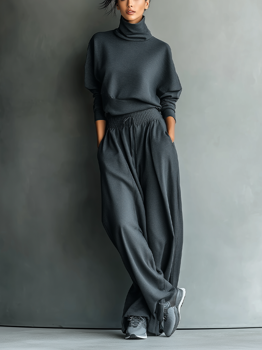 Conjunto de punto con pantalones anchos
