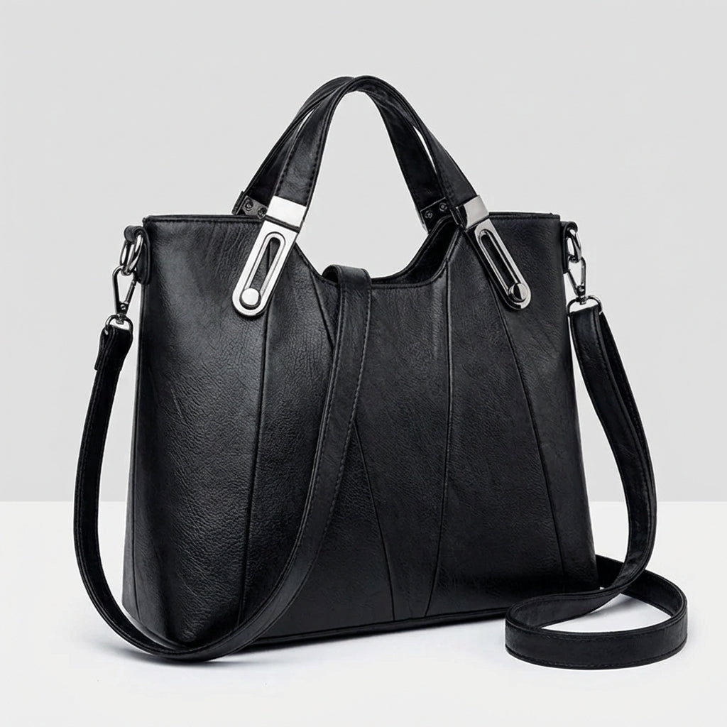 Bolso de cuero color siena