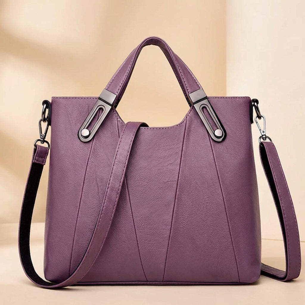 Bolso de cuero color siena