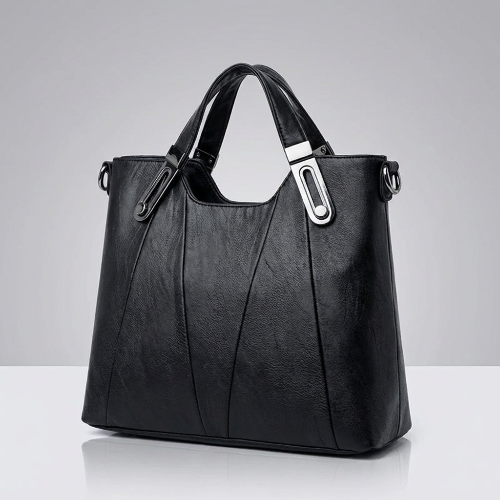 Bolso de cuero color siena