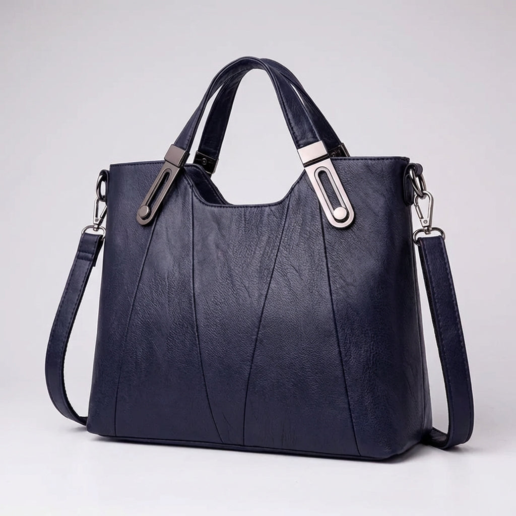 Bolso de cuero color siena