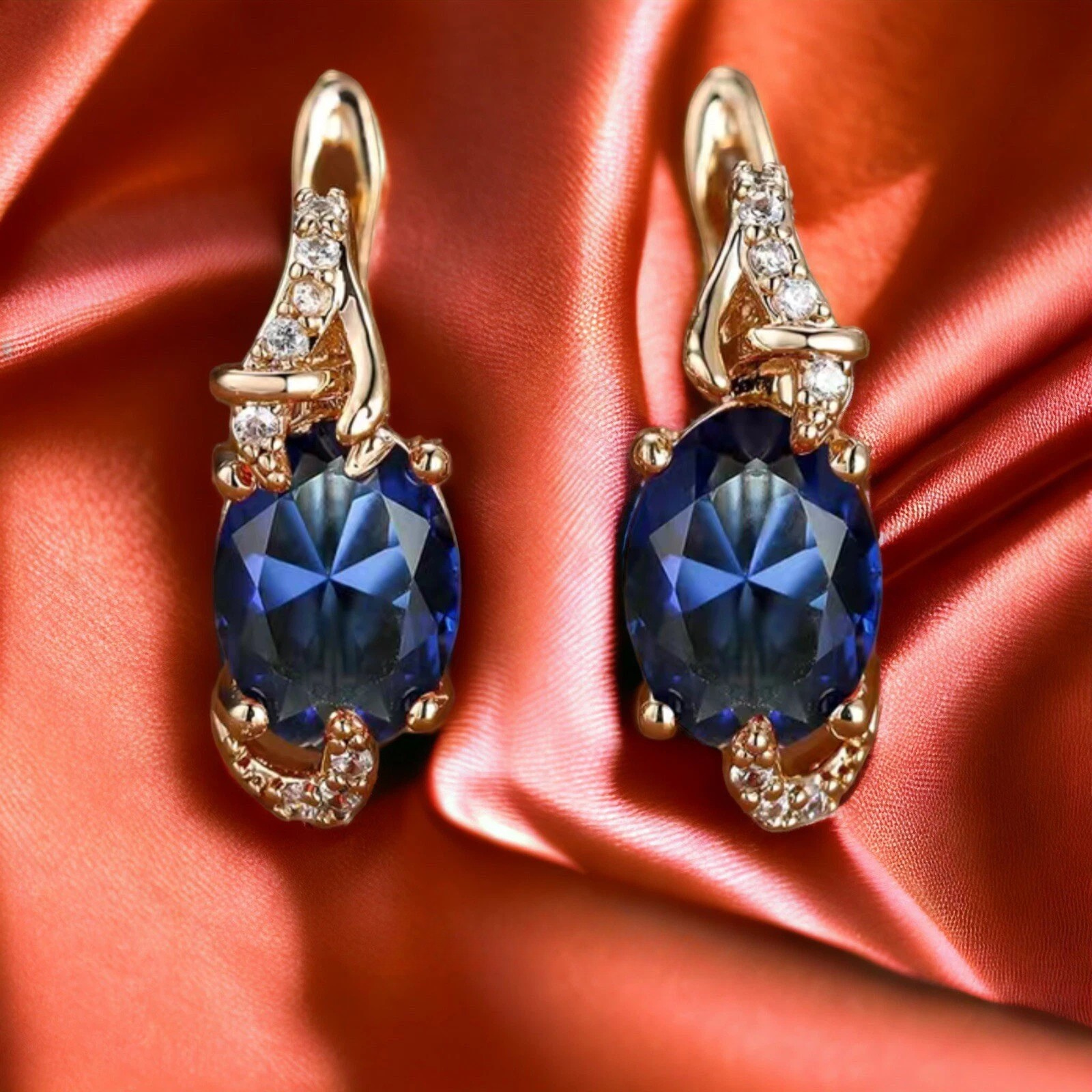 Pendientes colgantes de oro Royal Midnight