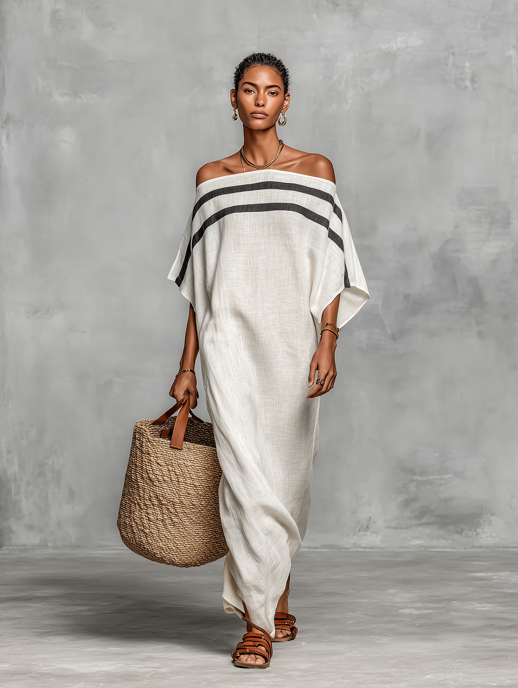 Vestido maxi de lino minimalista