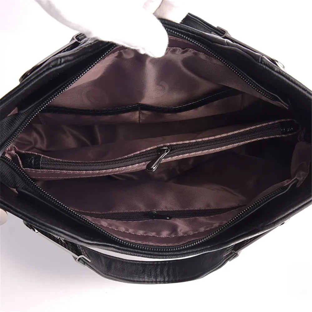 Bolso de cuero color siena