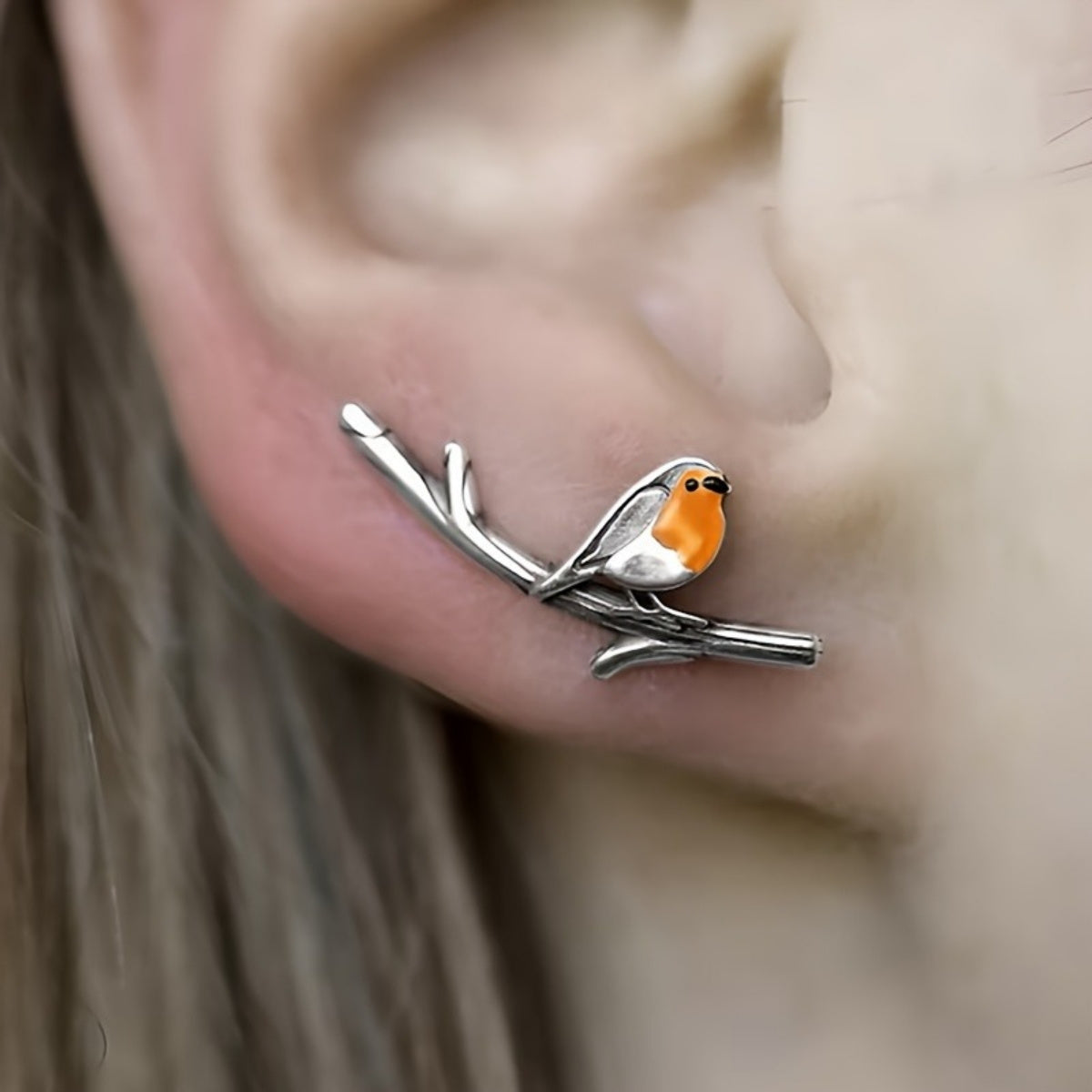 Aretes de pájaro de dibujos animados