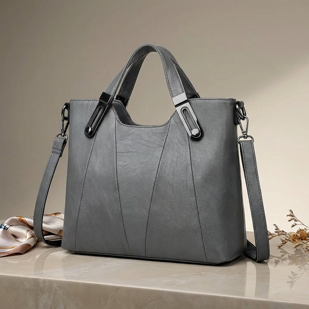 Bolso de cuero color siena