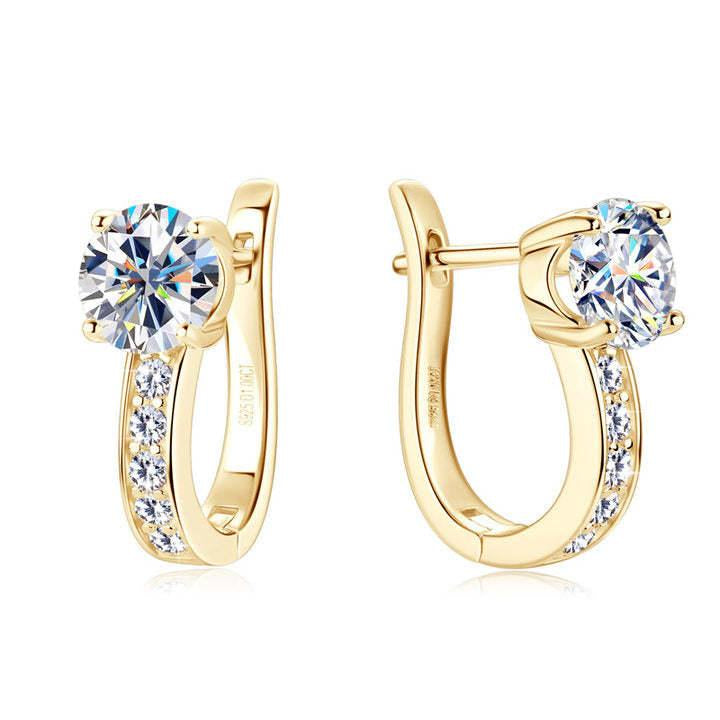 Aretes tipo huggie de canal | Oro