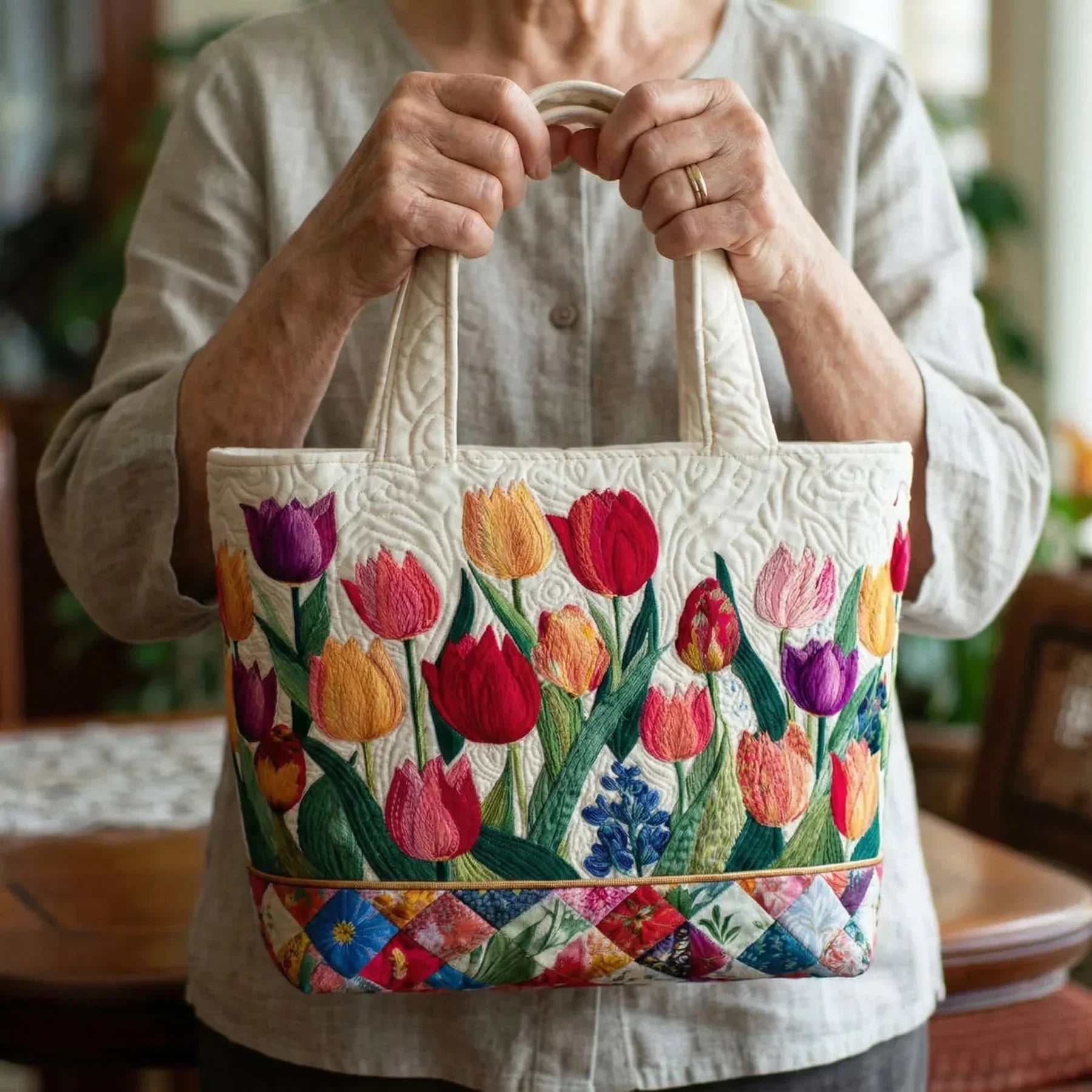 Bolsa hecha a mano - Tulipanes