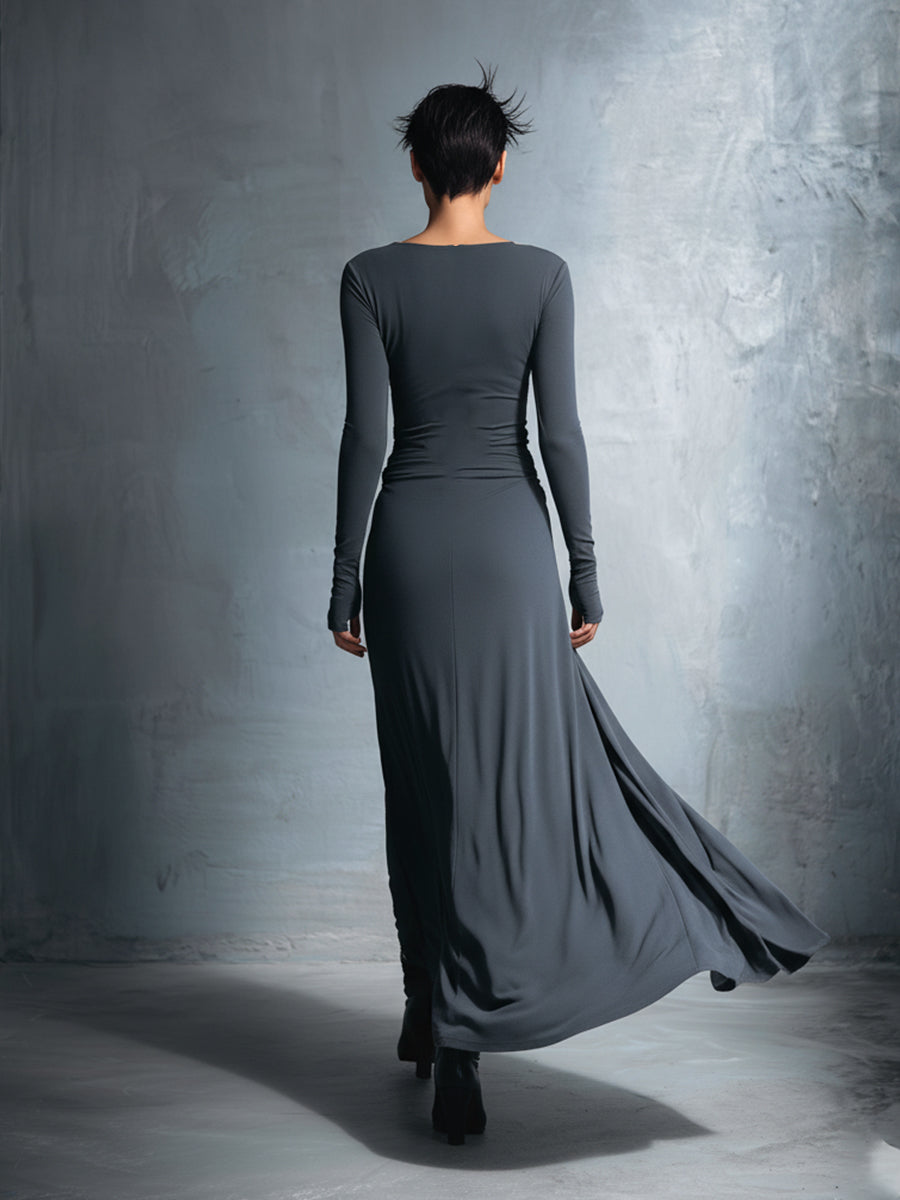 Naiara | Vestito lungo con nodo laterale