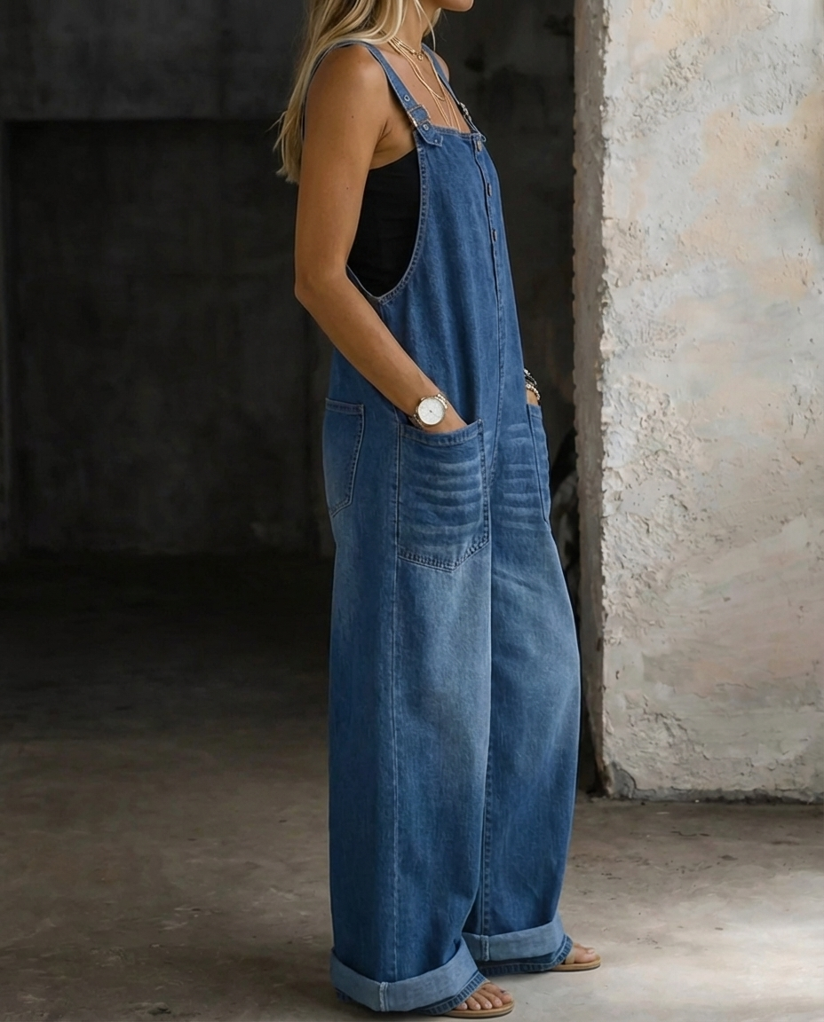 Brooke | Overoles de mezclilla con peto y bolsillo