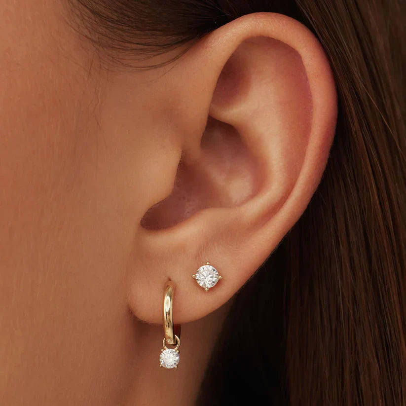 Conjunto de pendientes de piedra Larmes de Lune | Oro