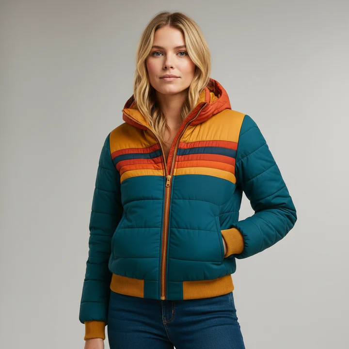 LUCIANA | Chaqueta Cortavientos Estilo Retro