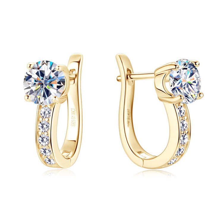 Aretes tipo huggie de canal | Oro
