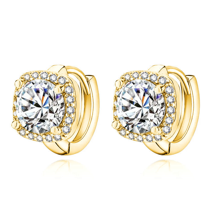 Pendientes Nadine en forma cuadrada | Oro blanco