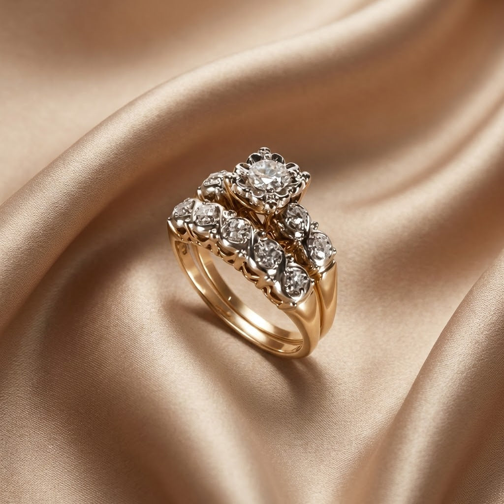 Anello vintage d'oro lucente