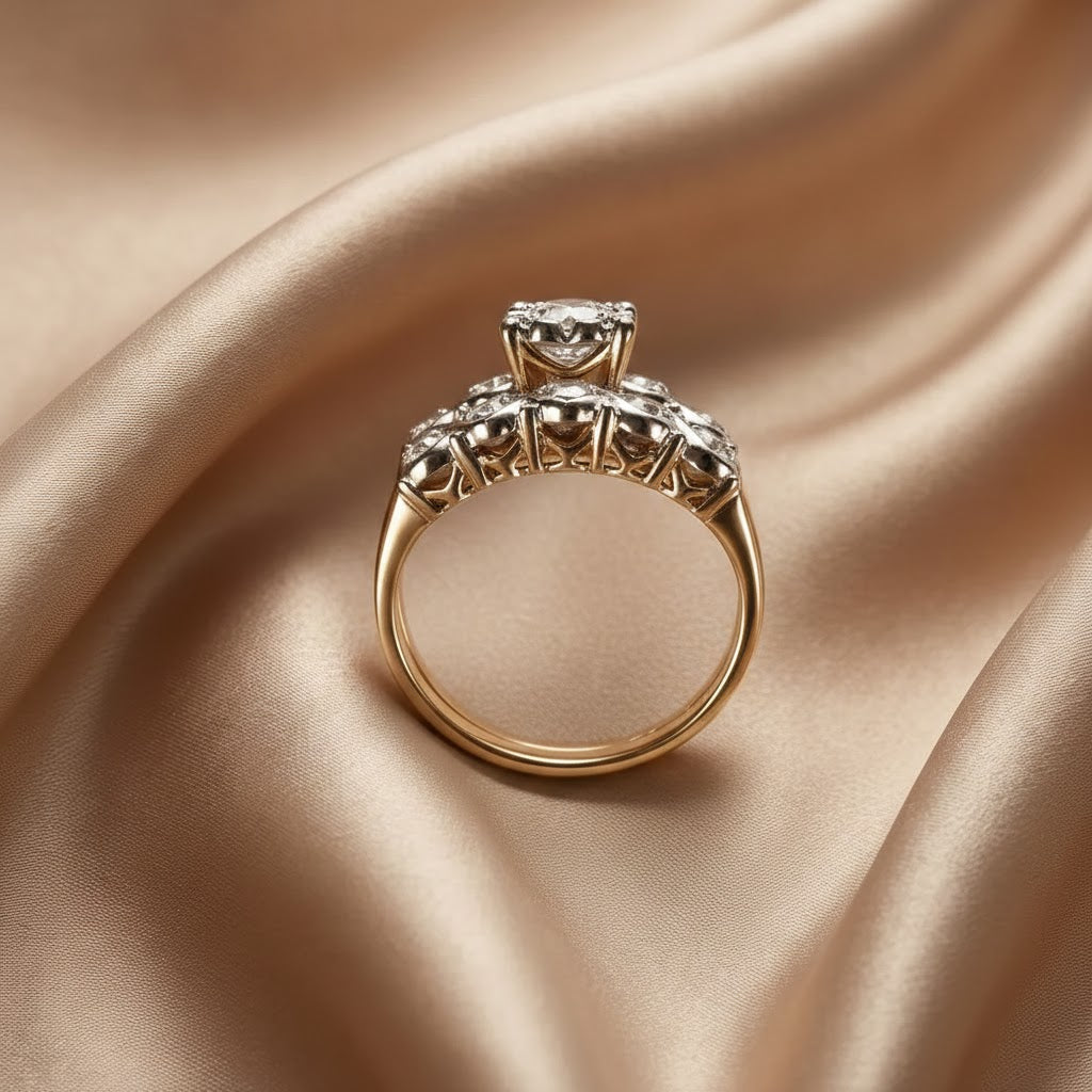 Anello vintage d'oro lucente
